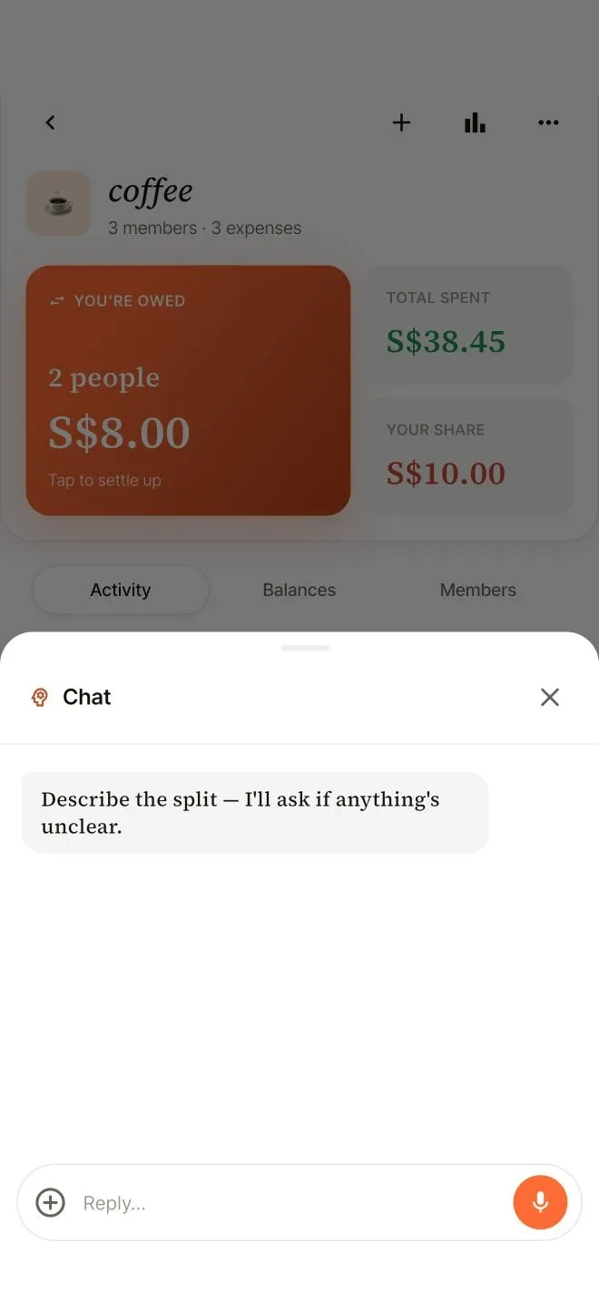 Smart splits · Settl screenshot